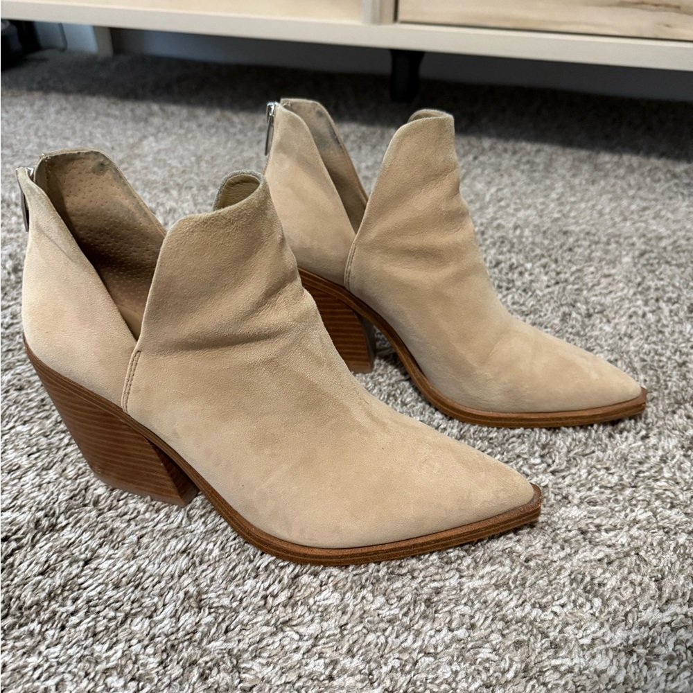 Vince Camuto Beige Ankle Booties